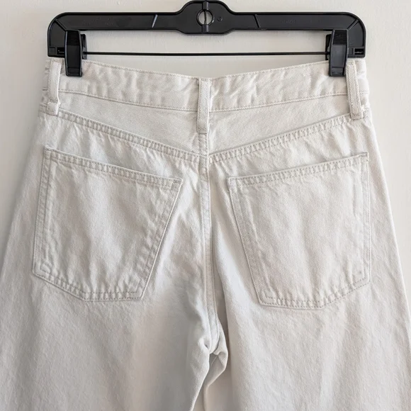 NWOT Zara Denim with Fabric Trim Raw Hem Jeans Ankle Cropped Size 4 Small - Picture 12 of 17